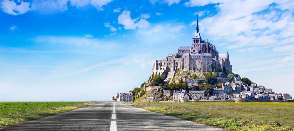 Normandie Urlaub  mit Hund. Ausflugsziel Mont St. Michel